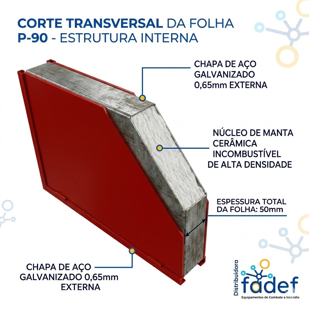 Corte transversal da folha p-90 estrutura interna fadef distribuidora